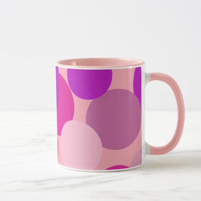 Big 70s polka dots in purple mug (Right)