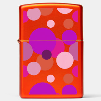 Big 70s polka dots in purple zippo lighter