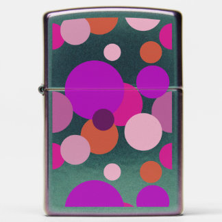 Big 70s polka dots in purple zippo lighter
