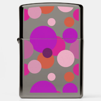 Big 70s polka dots in purple zippo lighter