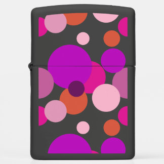 Big 70s polka dots in purple zippo lighter