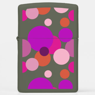 Big 70s polka dots in purple zippo lighter
