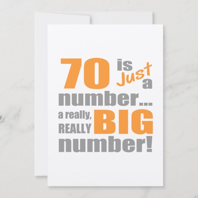 Big 70th Birthday Card (Front)