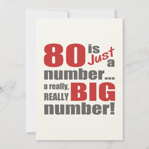 Big 80th Birthday Card