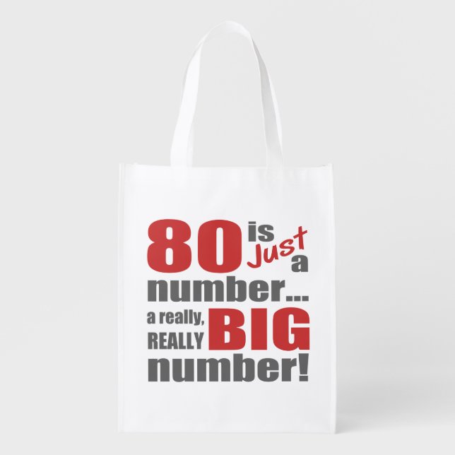 Big 80th Birthday Grocery Bag (Front)