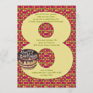Big 8 Birthday Party Invitation