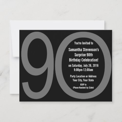 Big 9-0 Birthday Party Invitations