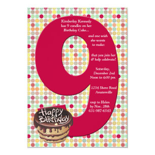 9 year old invitations zazzle