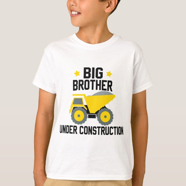 Big A Brother Under Construction Pregnancy Announc T-Shirt (Front)
