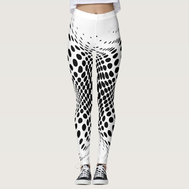 Big Abstract Half-tone Circle X's Thunder_Cove Leggings (Front)