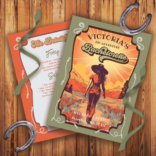 Big Adventure Cowgirl Bachelorette Party Invitation (Creator Uploaded)
