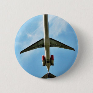 Big Airplane Take Off Pinback Button