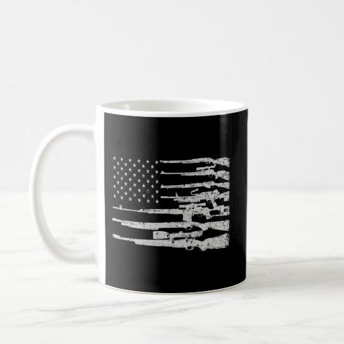 Big American Flag With Machine Guns 2A Flag Coffee Mug