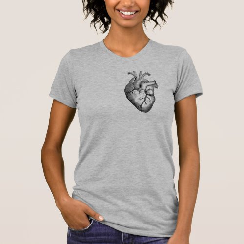 Big Anatomical Heart Heather Grey T_Shirt