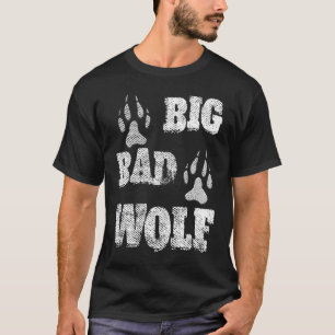 BIG and evil wolf disstressed paw print T-Shirt