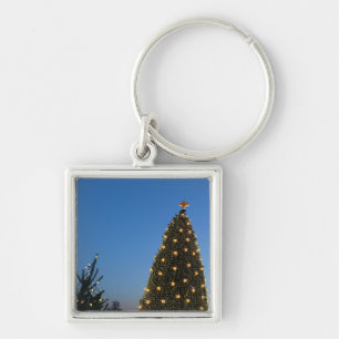 Big and Little Christmas Trees I Holiday Sunset Keychain