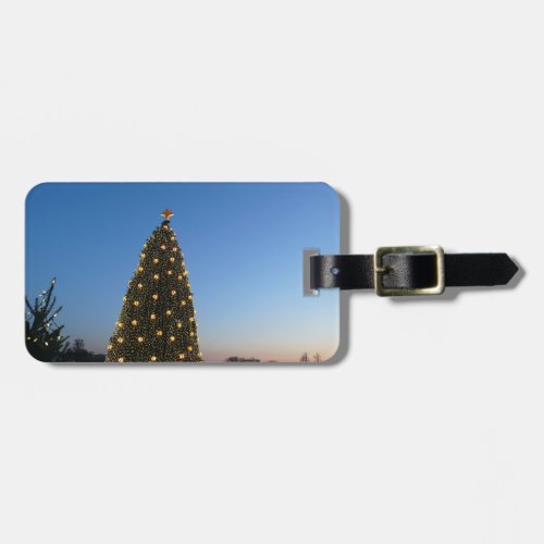 Big and Little Christmas Trees I Holiday Sunset Luggage Tag