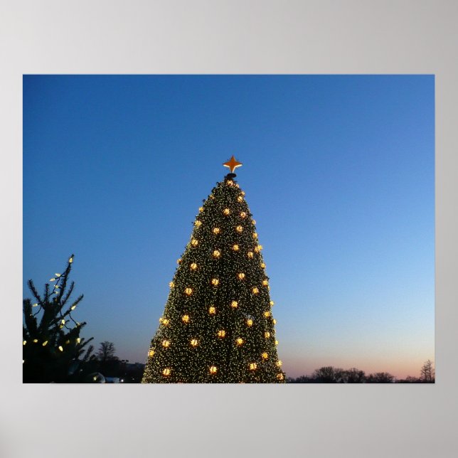 Big and Little Christmas Trees I Holiday Sunset Poster (Front)