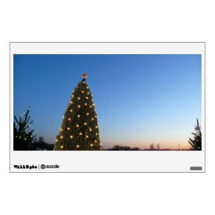 Big and Little Christmas Trees I Holiday Sunset Wall Sticker