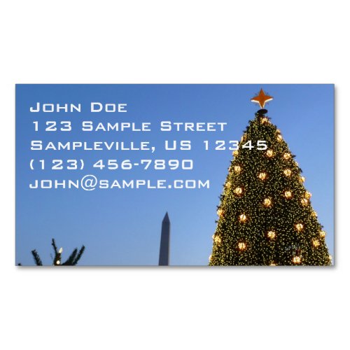 Big and Little Christmas Trees II Holiday in DC Business Card Magnet