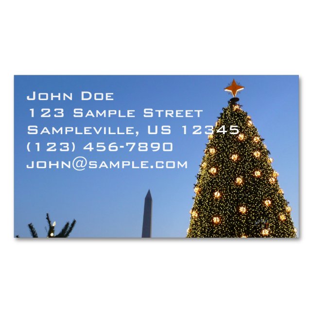 Big and Little Christmas Trees II Holiday in DC Business Card Magnet (Front)