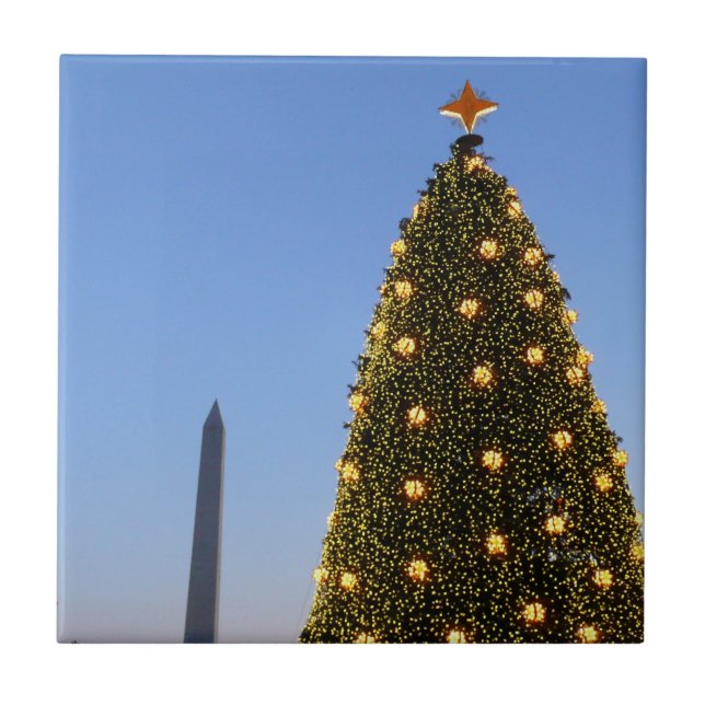 Big and Little Christmas Trees II Holiday in DC Ceramic Tile (Front)
