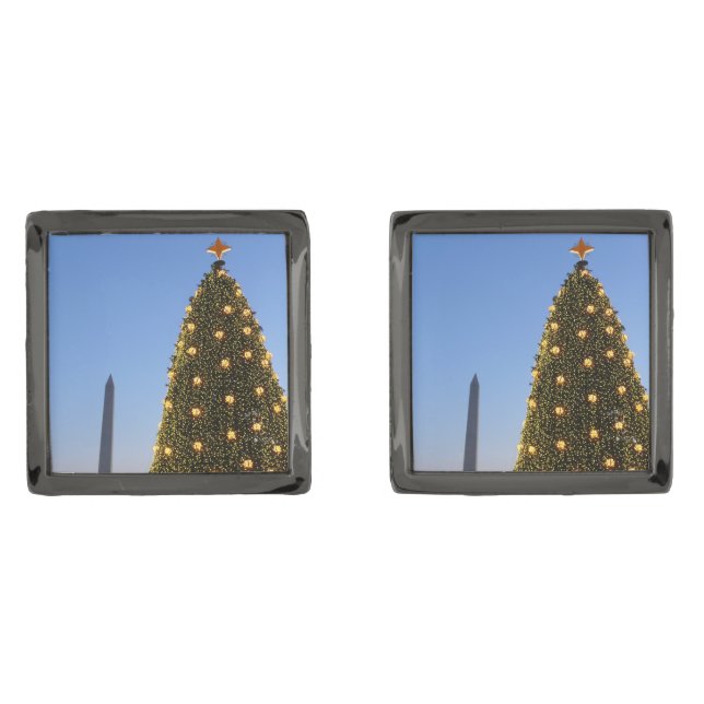 Big and Little Christmas Trees II Holiday in DC Cufflinks (Front)