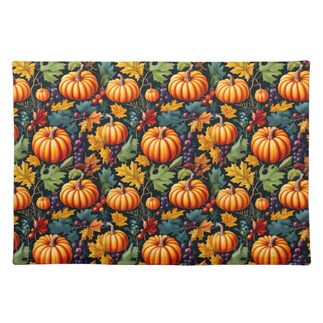 Big and Little Fall Pumpkins Cloth Placemat (Front)