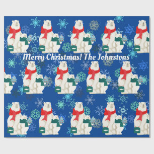 Big and Little Polar Bear and Snow Wrapping Paper