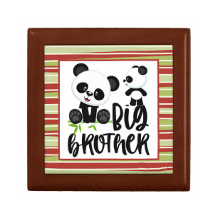 Big and Small Cute Pandas with Big Brother Quote Gift Box