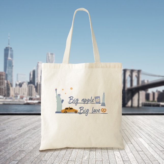 Big Apple, Big Love Modern New York City Icons Tote Bag (Creator Uploaded)