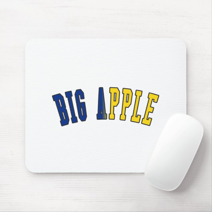 Big Apple in New York State Flag Colors Mouse Pad