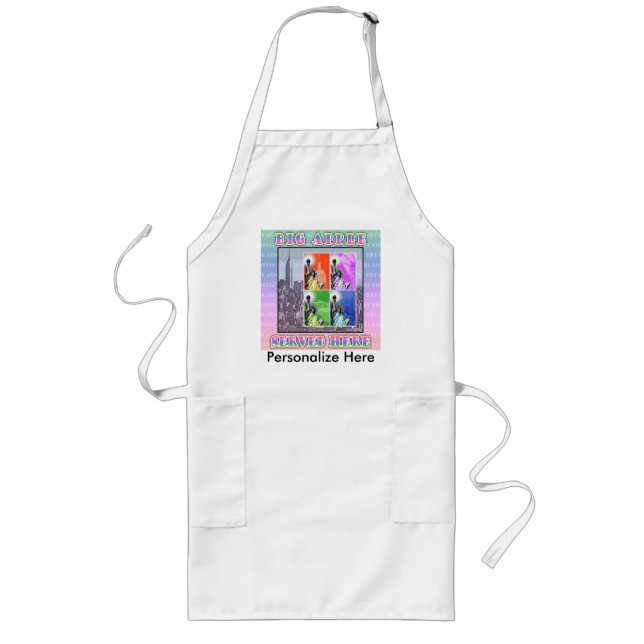 Big Apple Served Here Long Apron (Front)