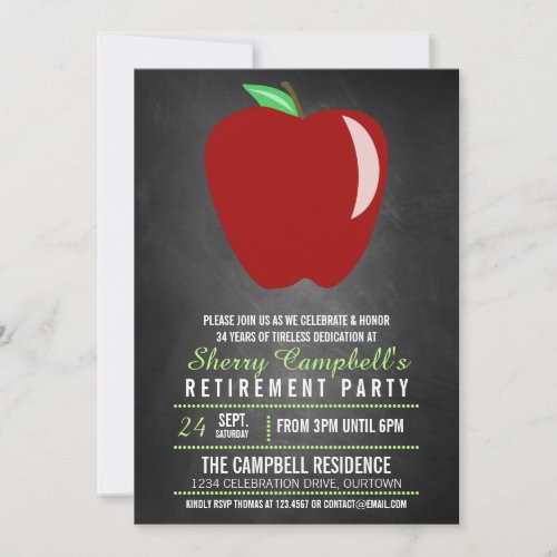 Big Apple Teacher Retirement Party Invitations