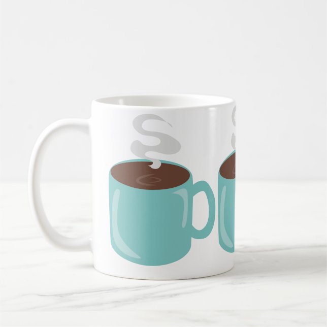 Big Aqua Blue Green Coffee Mug Pattern (Left)