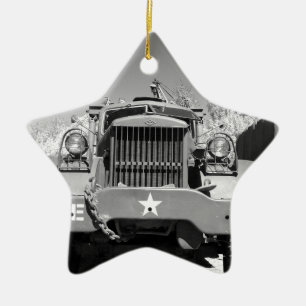 Big Army Truck Ceramic Ornament