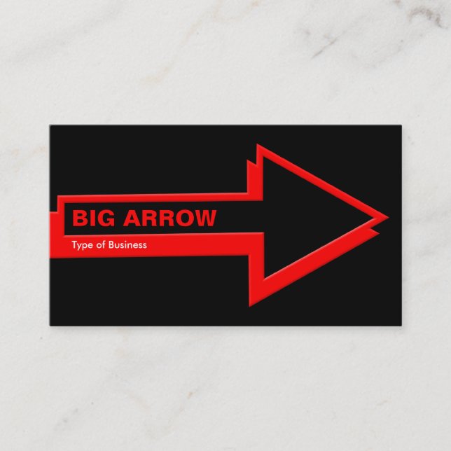 Big Arrow - Red on Black Business Card (Front)