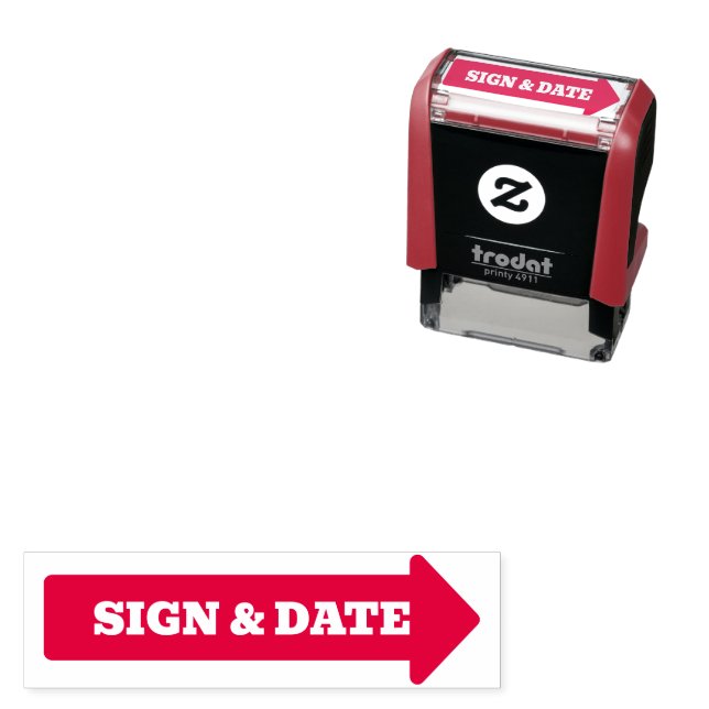 BIG arrow Sign Here Arrow Page Flag Indicator Self-inking Stamp (In Situ)