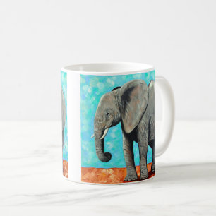 Big Baby Elephant Painting Coffee Mug