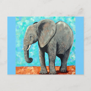 Big Baby Elephant Painting Postcard