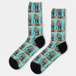 Big Baby Elephant Painting  Socks