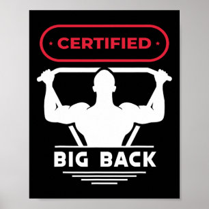 Big Back Certified Big Back Design Bodybuilding Bi Poster