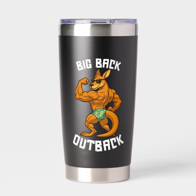 Big Back Outback – Funny Kangaroo Gym Workout, Insulated Tumbler (Front)