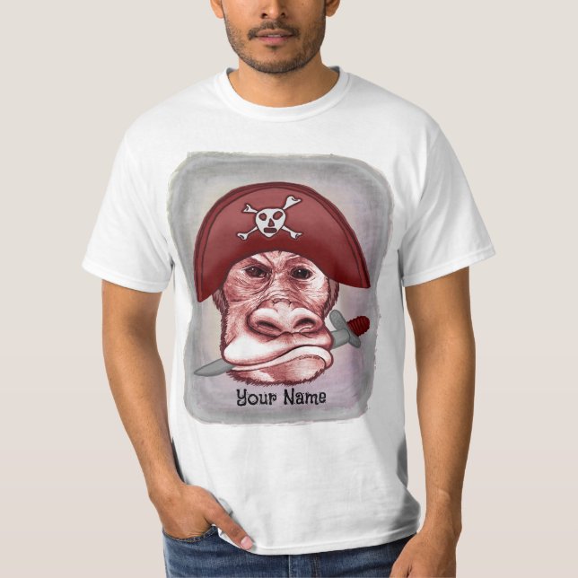 Big Bad Monkey Pirate  T-Shirt (Front)