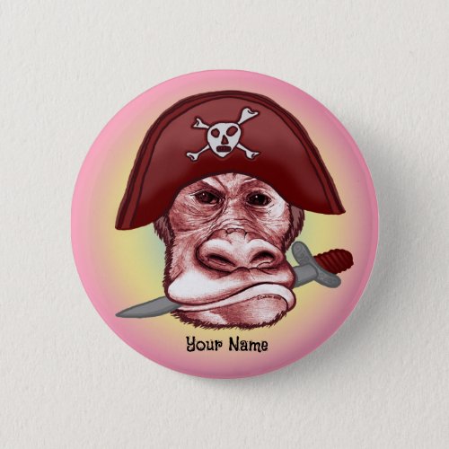 Big Bad Pirate Monkey custom name Button