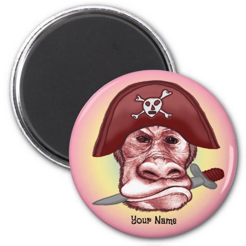 Big Bad Pirate Monkey custom name Magnet