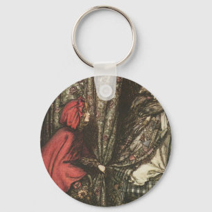 Big Bad Wolf in Grandma's Bed Keychain