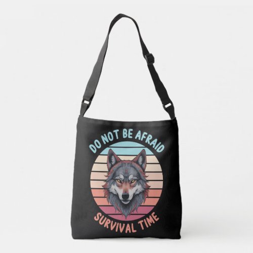 Big bad wolf retro style Crossbody Bags