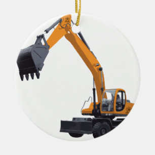 Big Bagger Excavator Ceramic Ornament