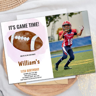 Big Ball Football Birthday Invitation with Photo